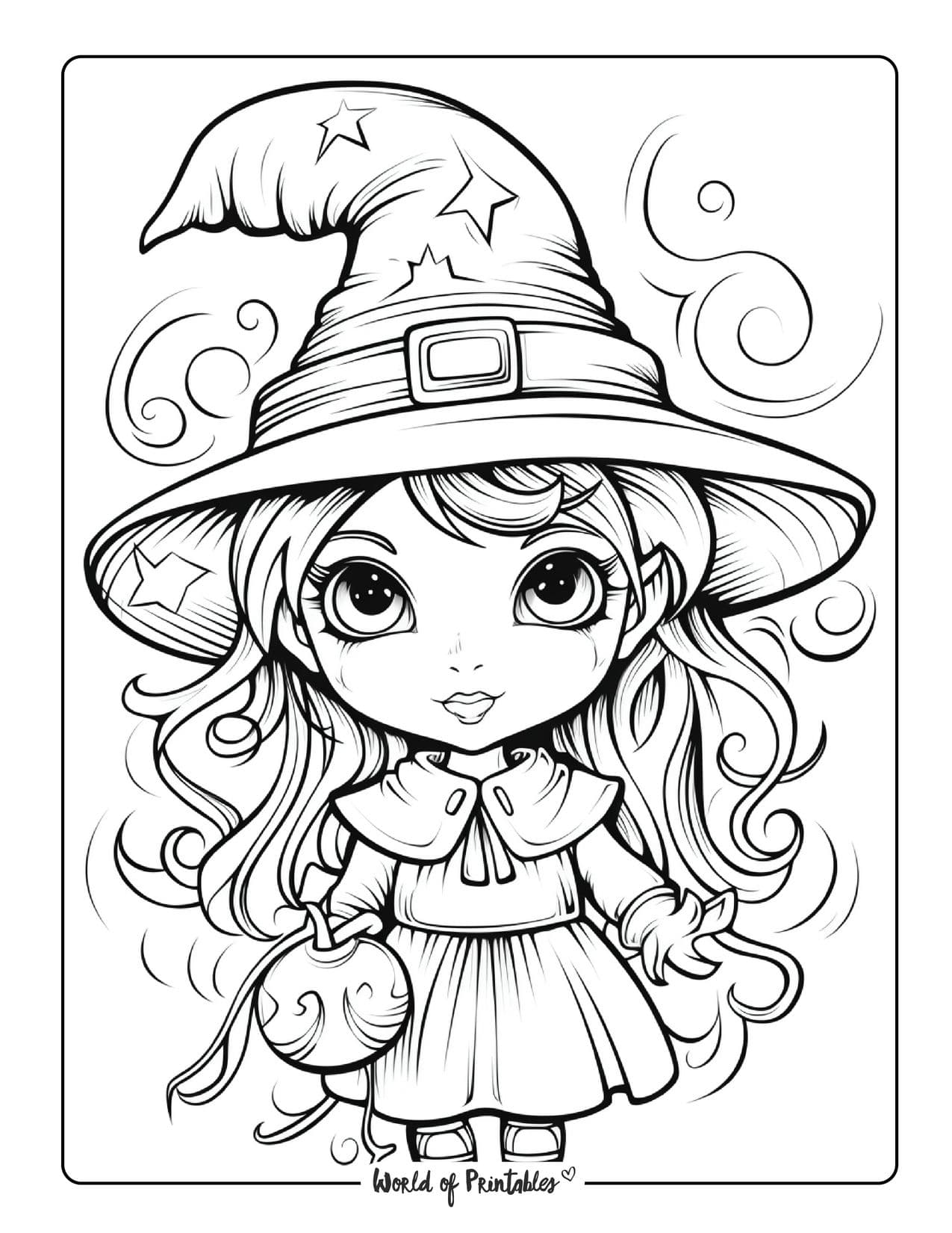 Witch coloring pages for kids adults