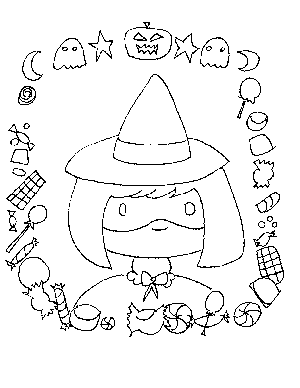 Halloween witch coloring page