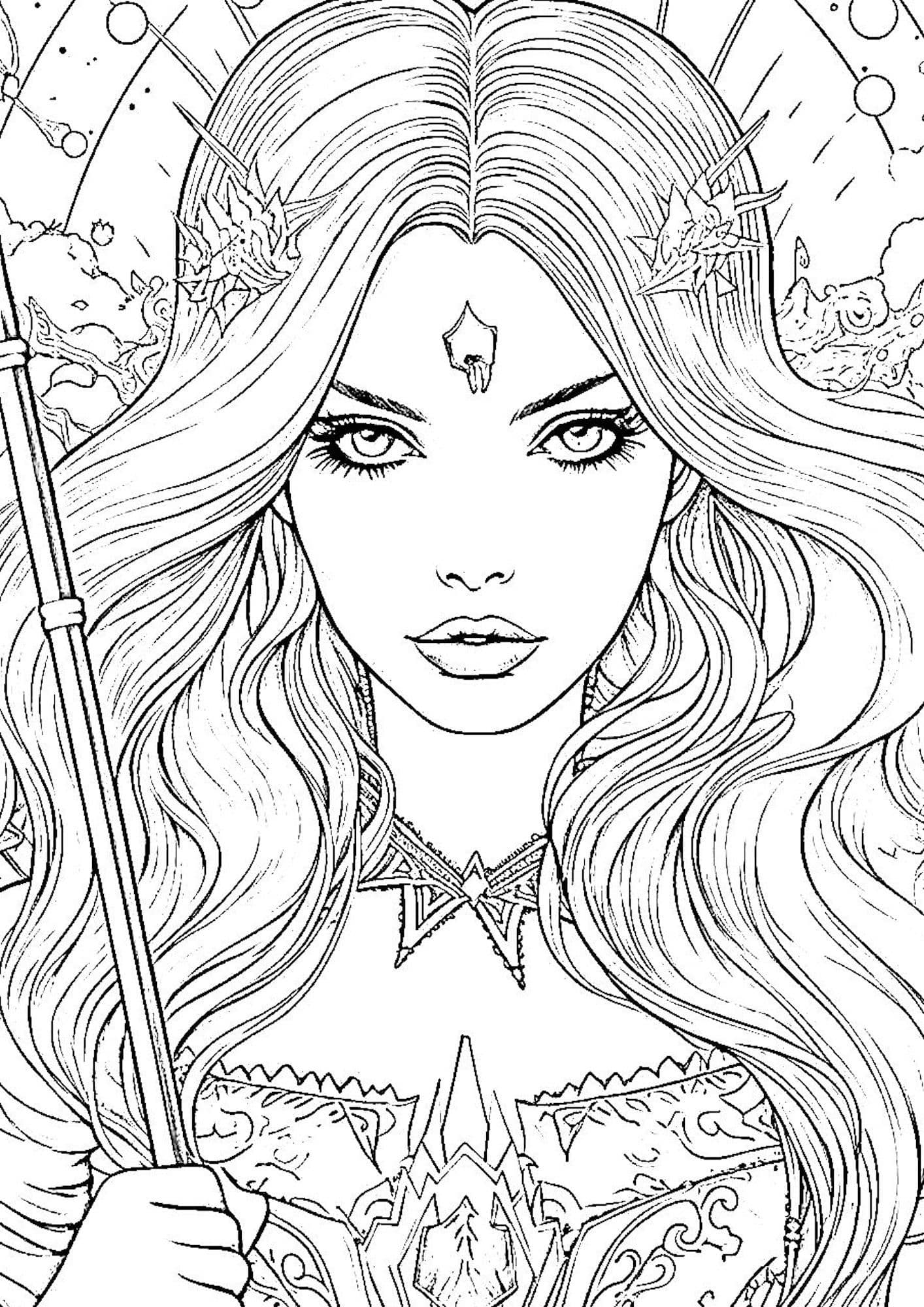 Captivating witch coloring pages for kids and adults