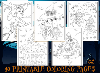 Printable witch coloring pages for kids girls boys