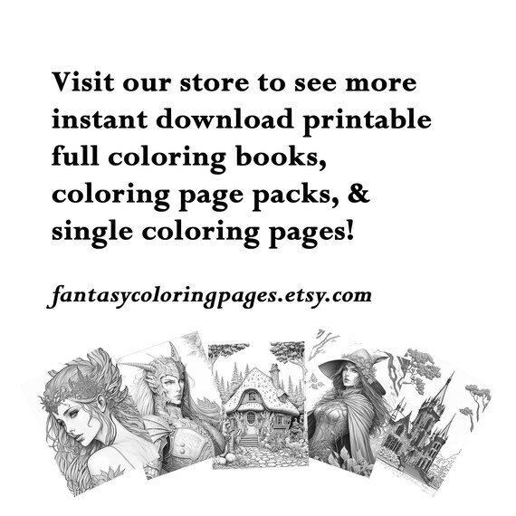 Witch coloring pages grayscale coloring pages for adults and children instant download printable witch coloring book occult coloring