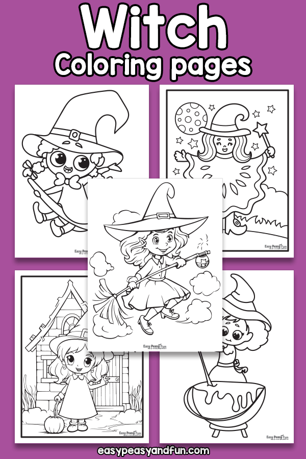 Witch coloring pages â easy peasy and fun hip