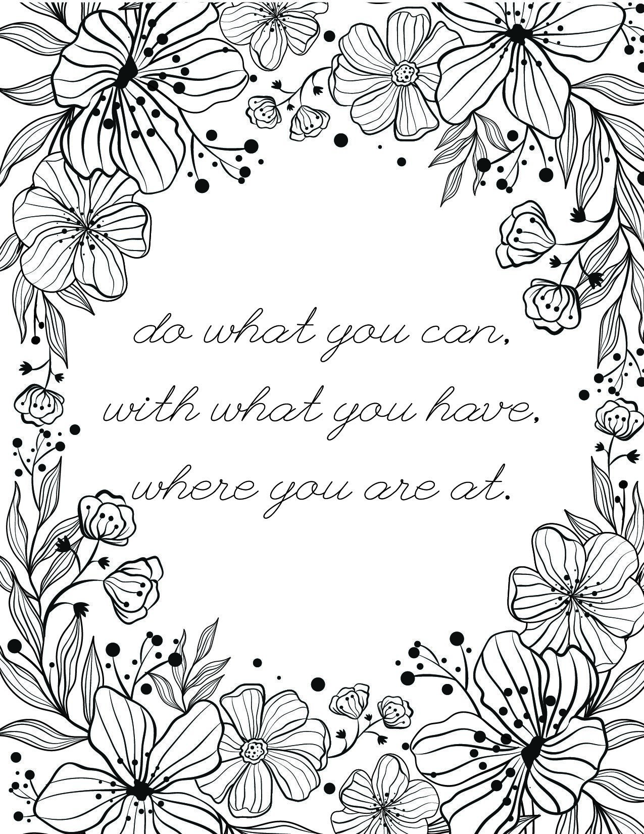 Best printable inspirational quote coloring pages