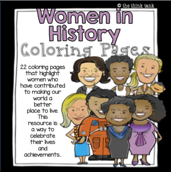 Women in history coloring pages womens history month by the think tank