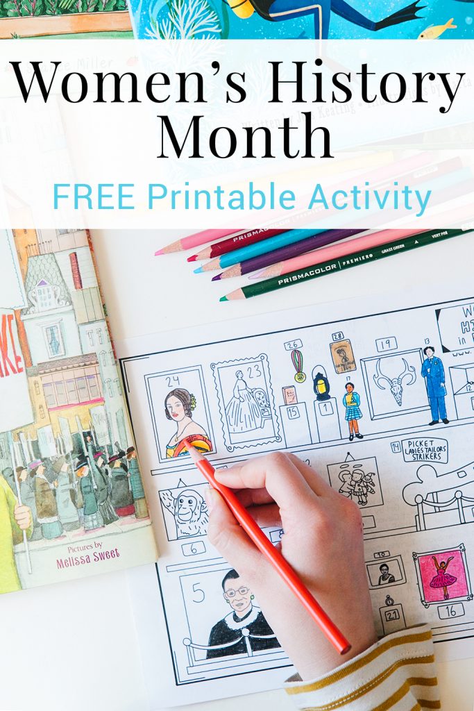 Womens history month printable resource for kids and adults