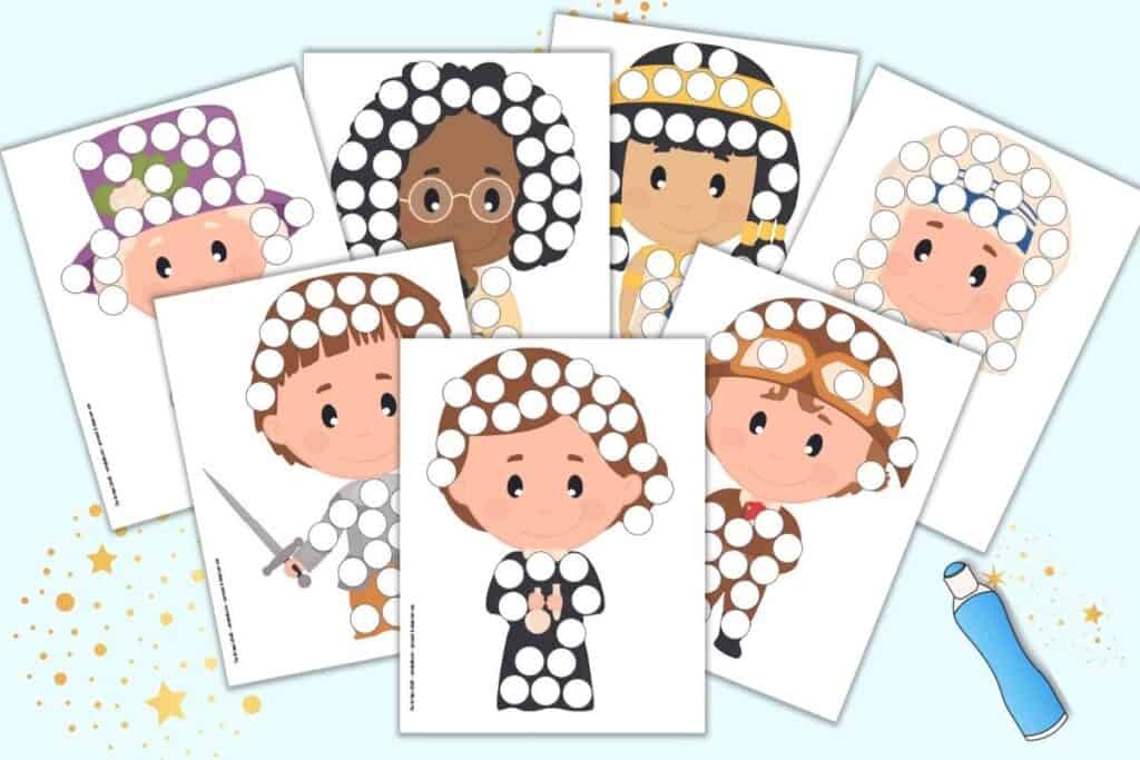 Free printable womens history dot marker pages