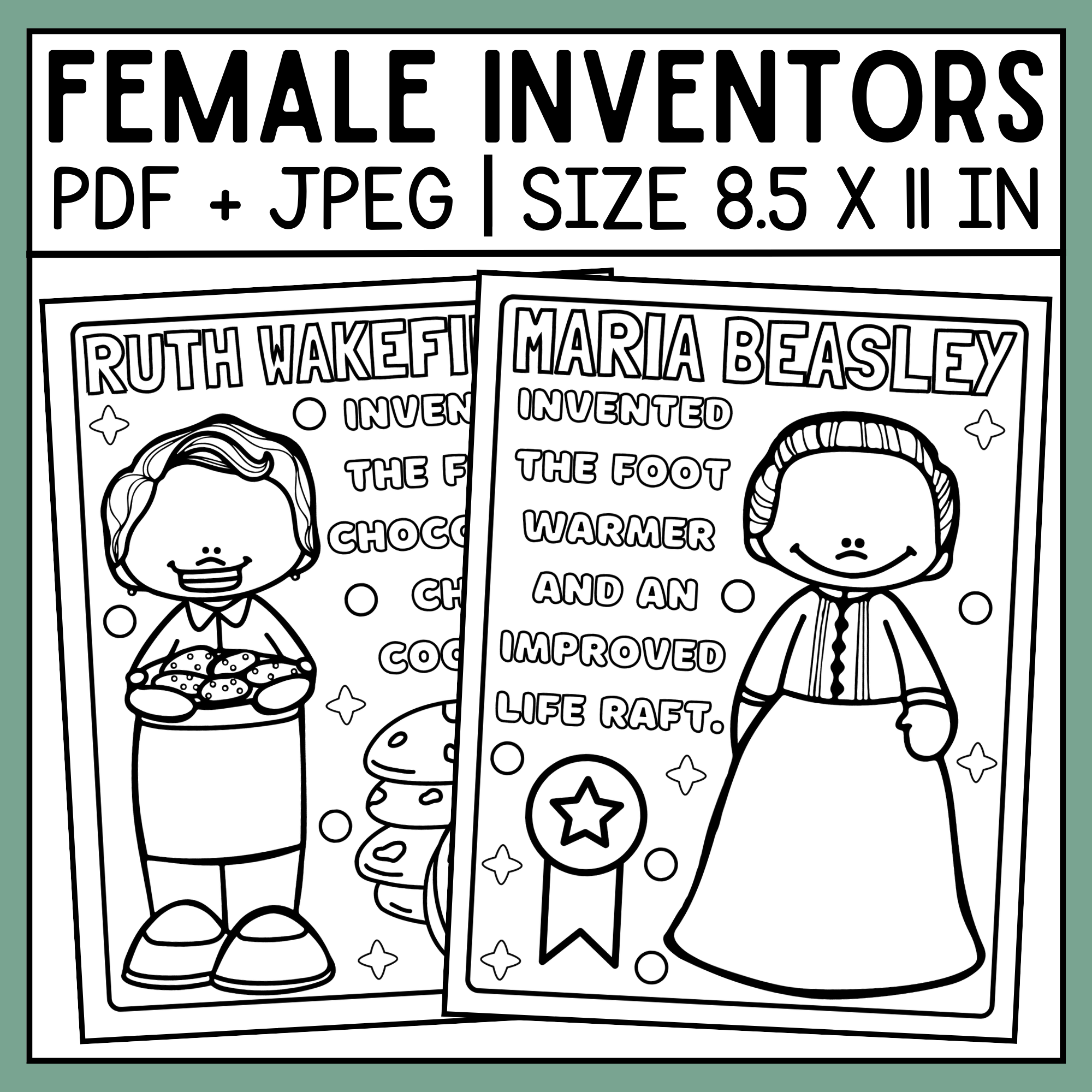 Female inventors coloring pages womens history month coloring pages made by teachers