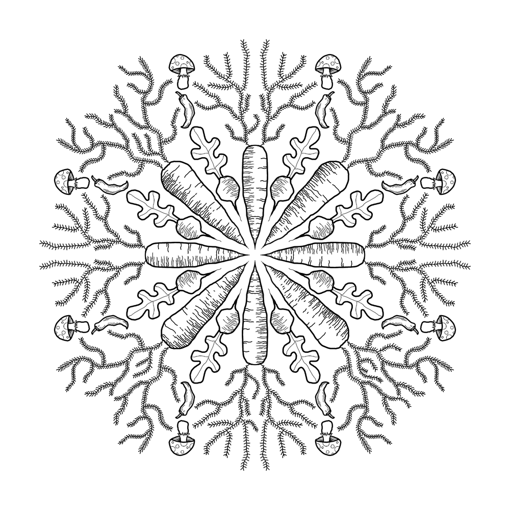 Food pyrography template pattern â wood burn corner