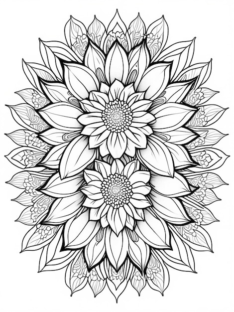Premium ai image coloring page for adults printable