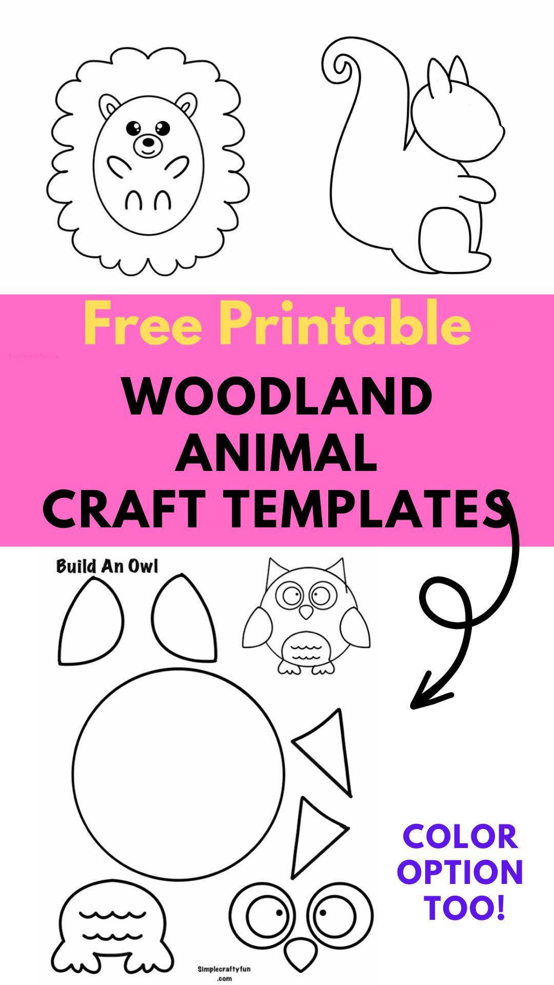 Free printable woodland animals for crafts