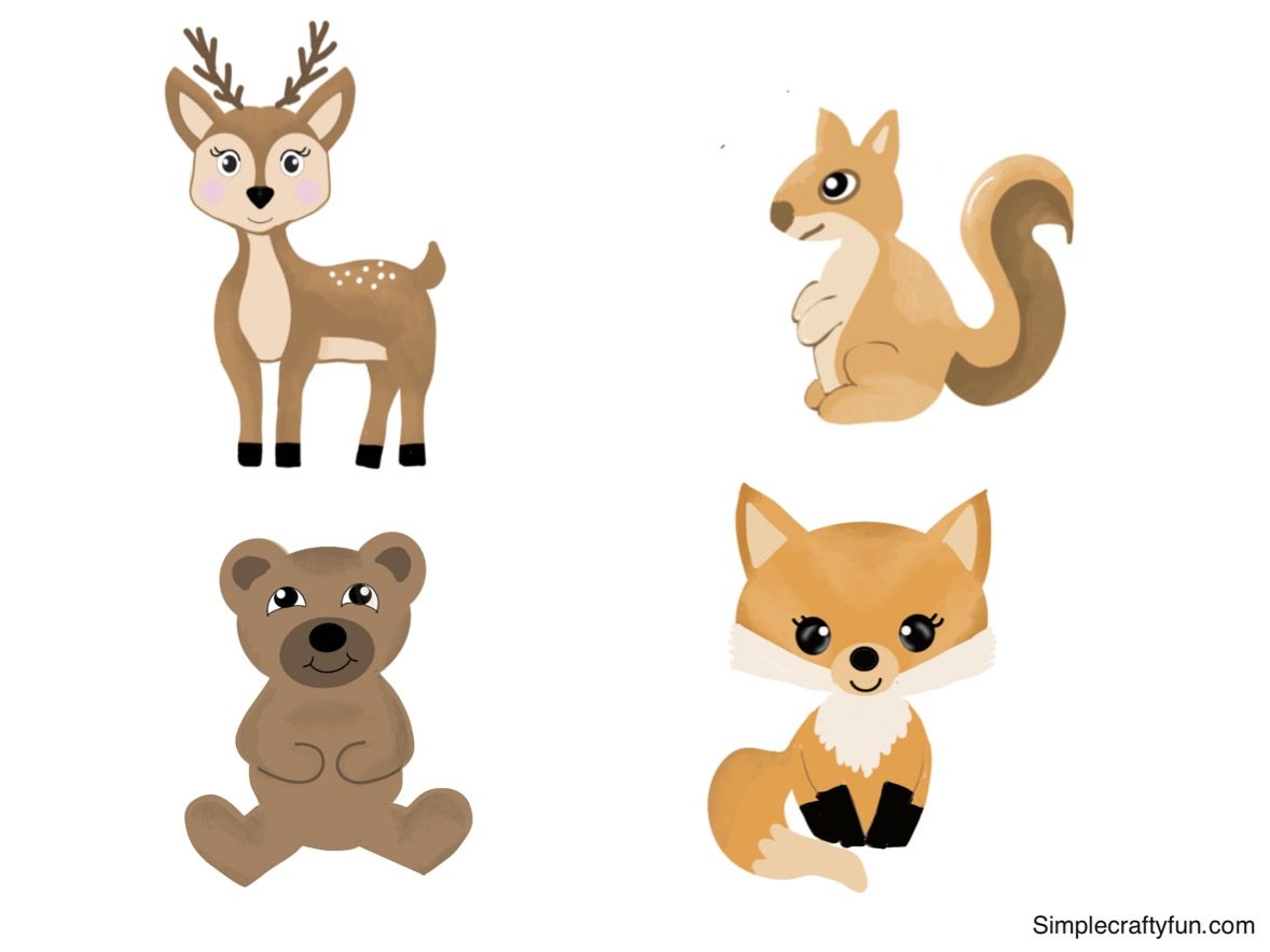Free printable woodland animals for crafts