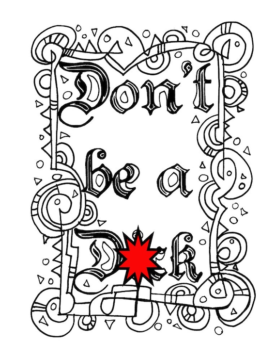 Swear word coloring sheet page printable dont dck download book curse word cuss maturepage adult colouring swear coloring sheet
