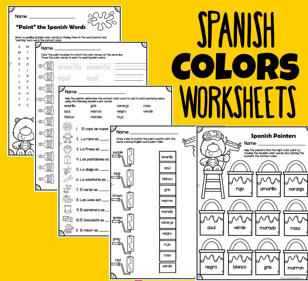 Free printable spanish color worksheets