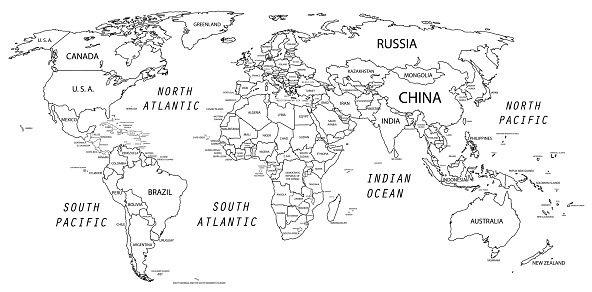 The world map was traced and simplified in adobe illustrator on world map coloring page world map outline world map printable