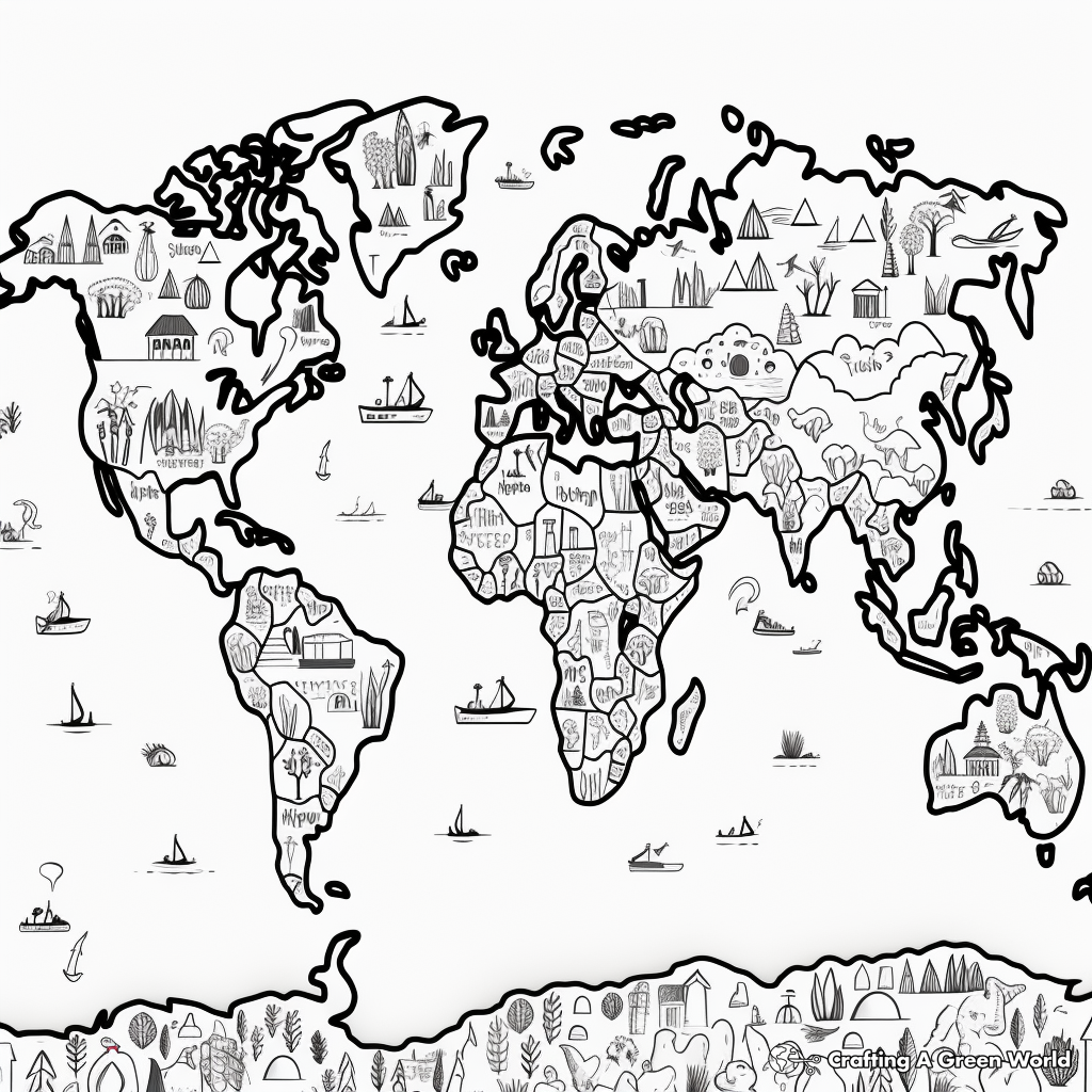 World map coloring pages