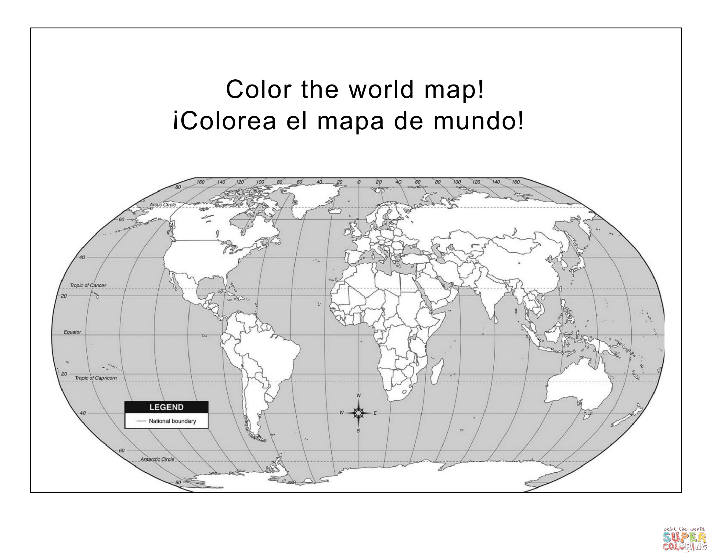 Nasa glory mission world map coloring page free printable coloring pages