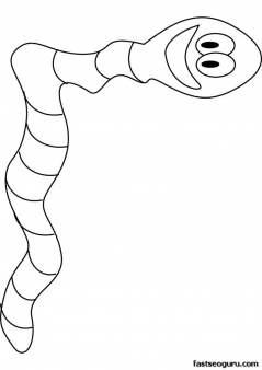 Printable insects happy little worm coloring page