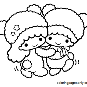 Little twin stars coloring pages printable for free download