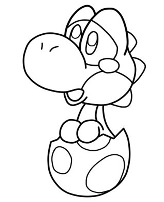 Free easy to print yoshi coloring pages