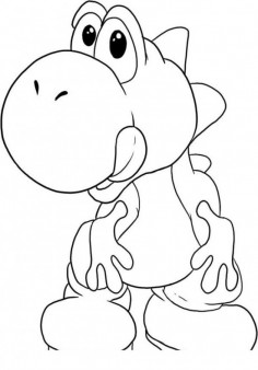 Printable cartoon mario and yoshi coloring pages