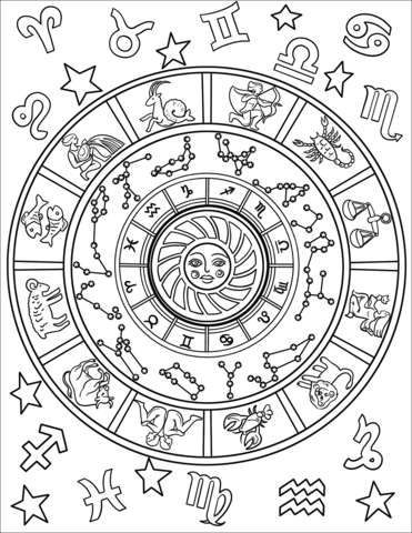 Astrological signs coloring page free printable coloring pages