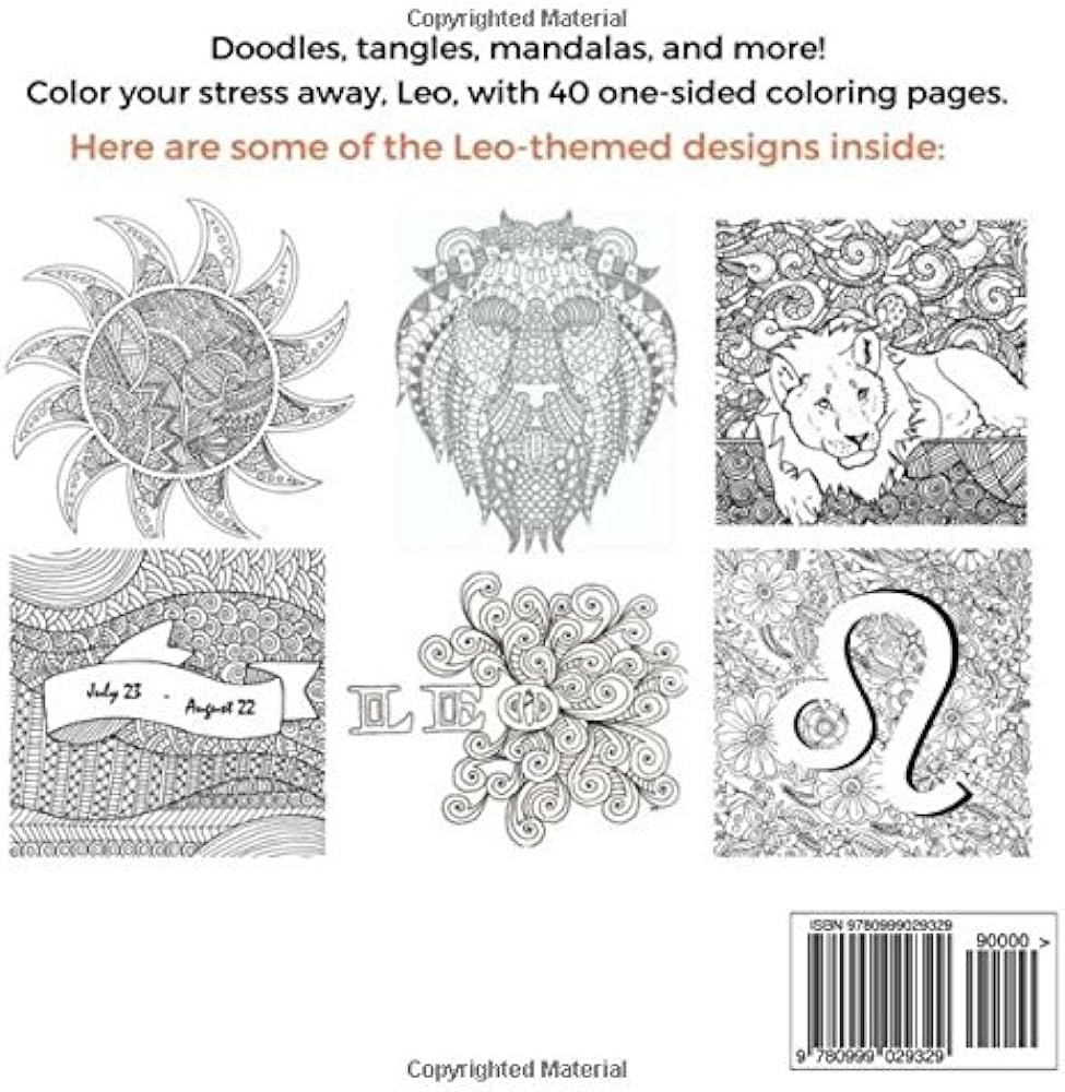 Just for leo zodiac sign adult coloring book books parker street books