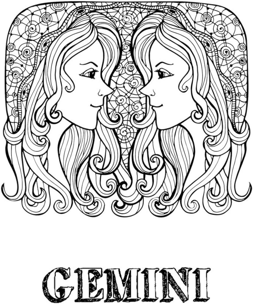 Gemini coloring book with three different styles of all twelve signs of the zodiac individual coloring pages x zodiac coloring book journals blank slate books