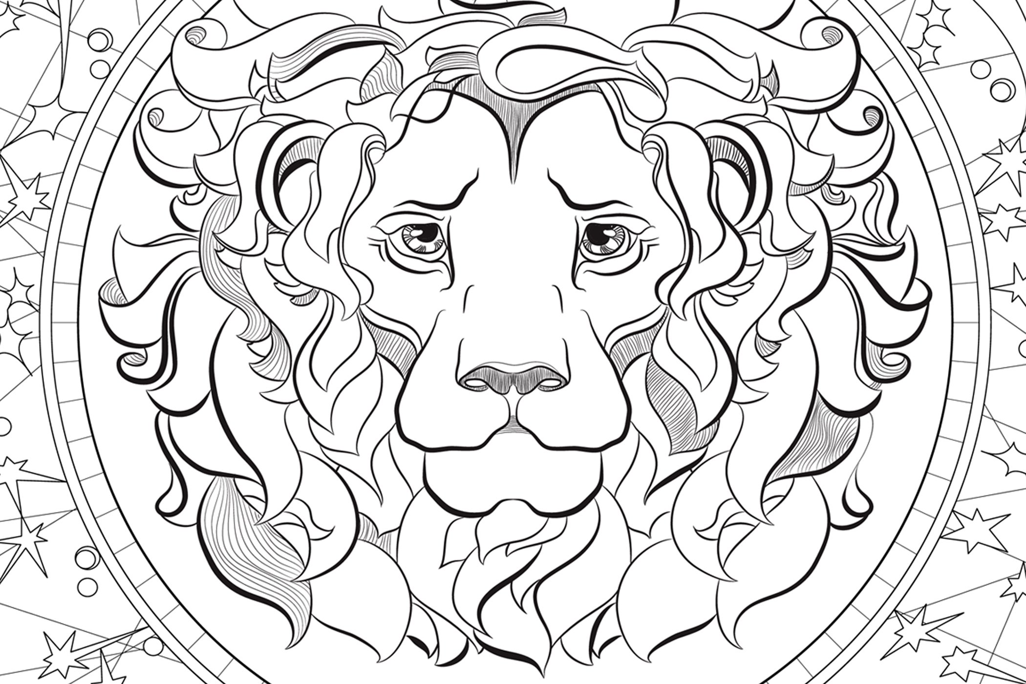 Leo zodiac sign astrology printable coloring pages