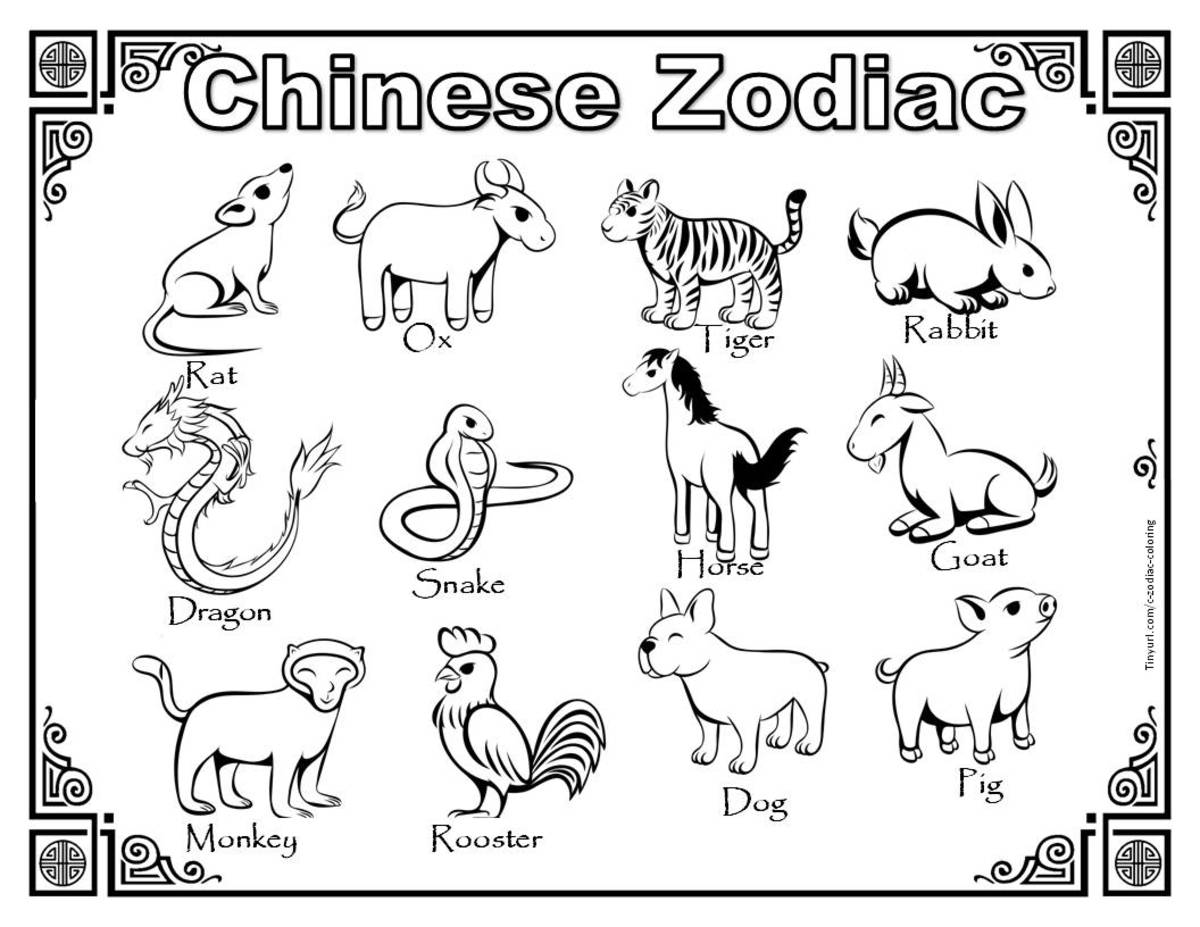 Printable chinese zodiac coloring sheets