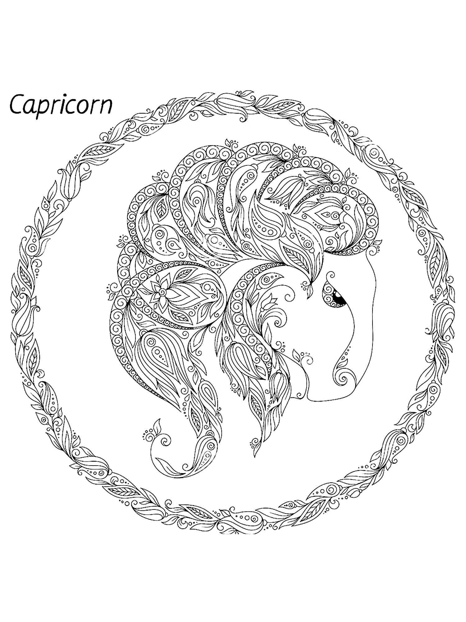 Zodiac signs coloring pages for adults