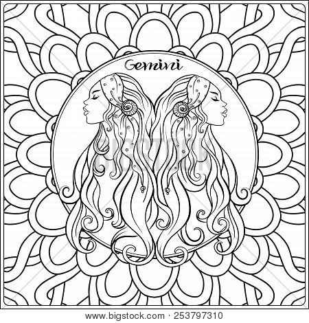 Gemini twins girls vector photo free trial bigstock