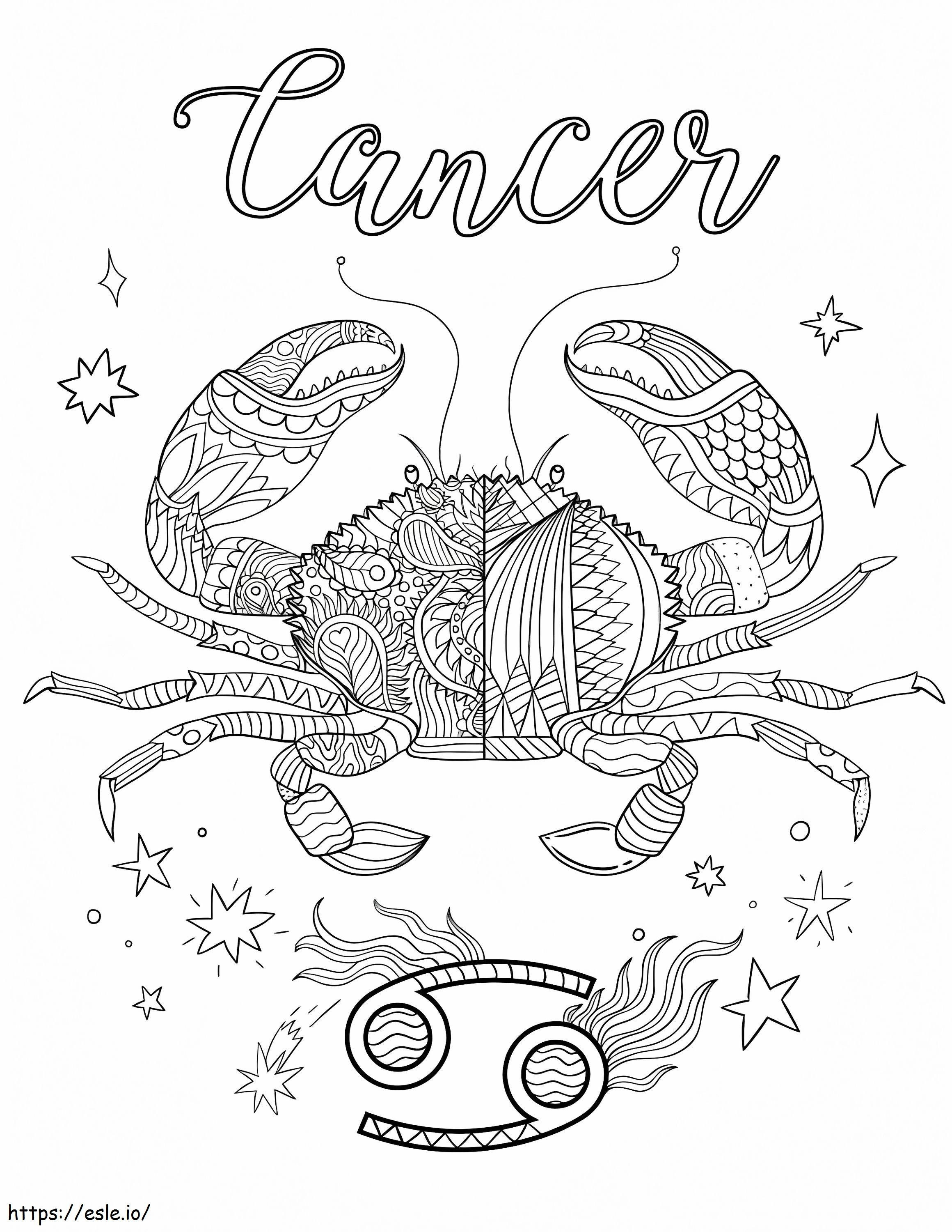 Free printable cancer zodiac coloring page