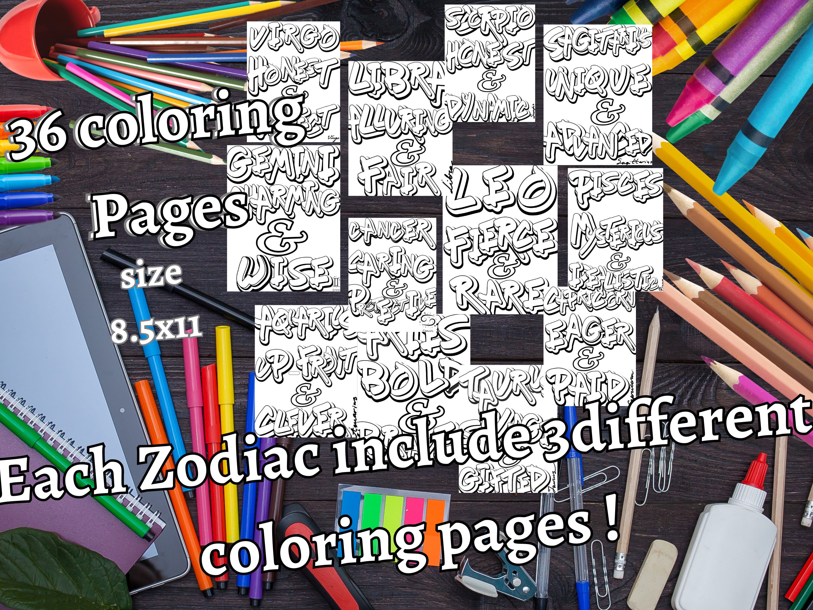 Zodiac signs coloring pages zodiac pdf printable all