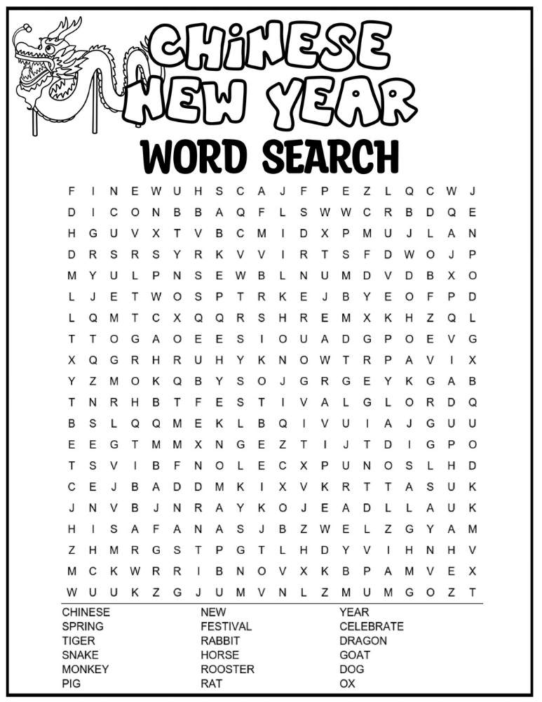 Free chinese new year worksheets printable pdf