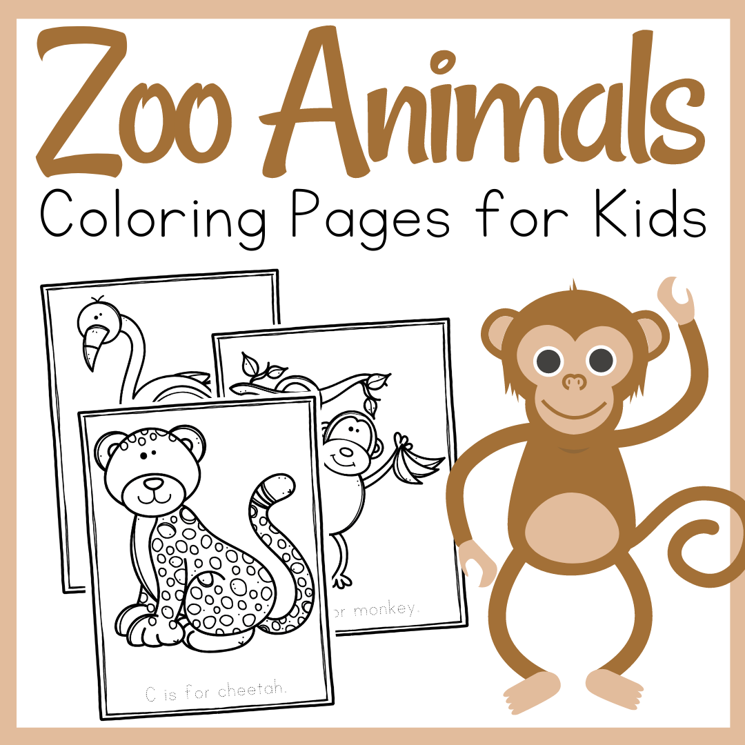 Printable zoo animal coloring pages for preschool