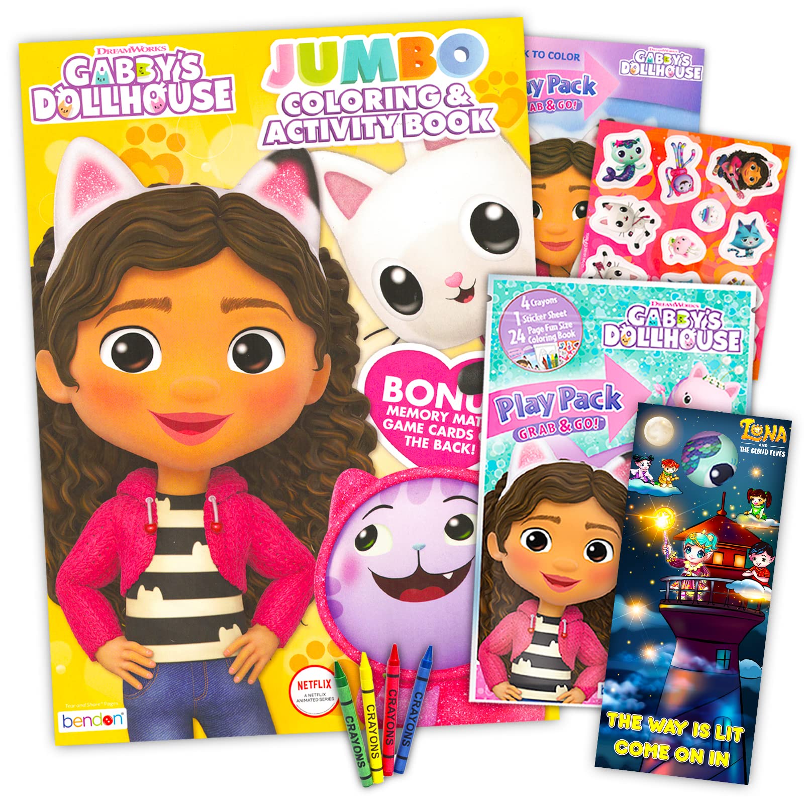 Rainbow studios dreamworks gabbys dollhouse coloring set