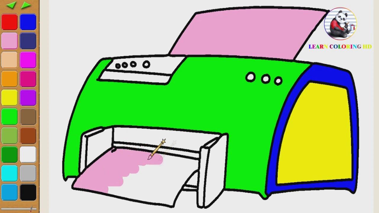 How to draw printer coloring page for kids i learn coloring book with pr coloring pages for kids coloring for kids coloring pages