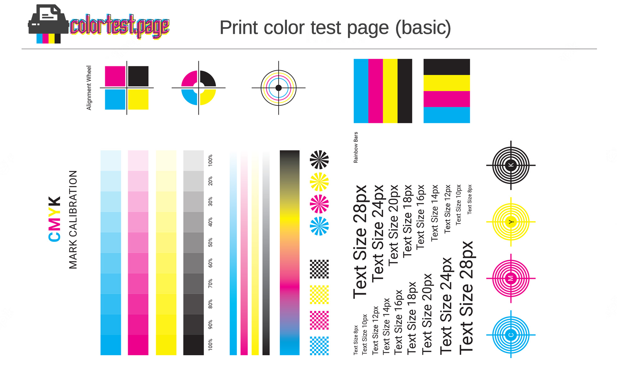 Printer color test color test