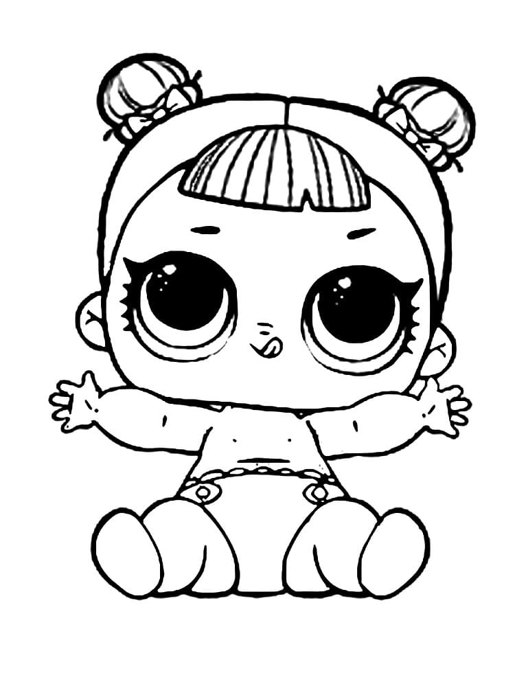 Lil baby cat lol surprise doll coloring page