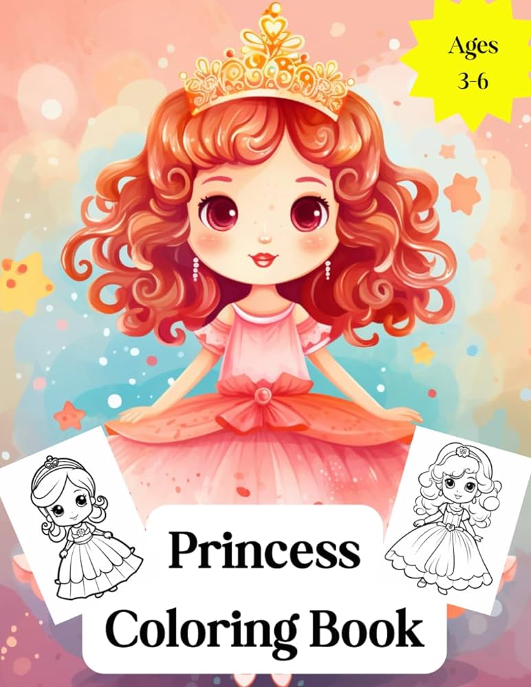 Princess coloring book jumbo princess coloring pages for ages