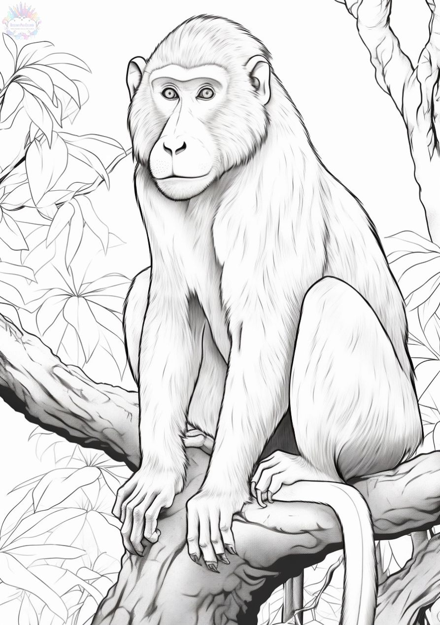 Monkey coloring pages