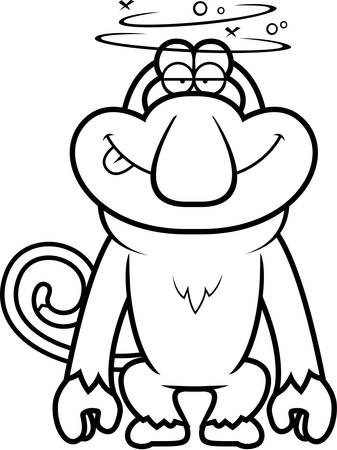 Monkey coloring page stock vector illustration and royalty free monkey coloring page clipart
