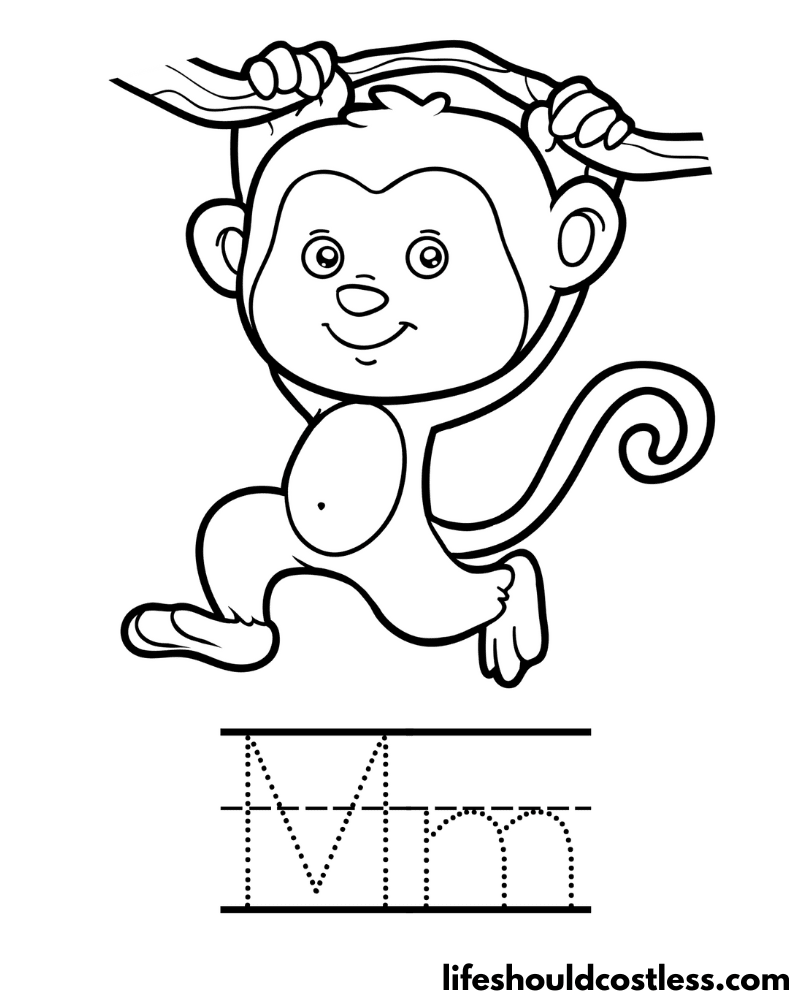Monkey coloring pages free printable pdf templates