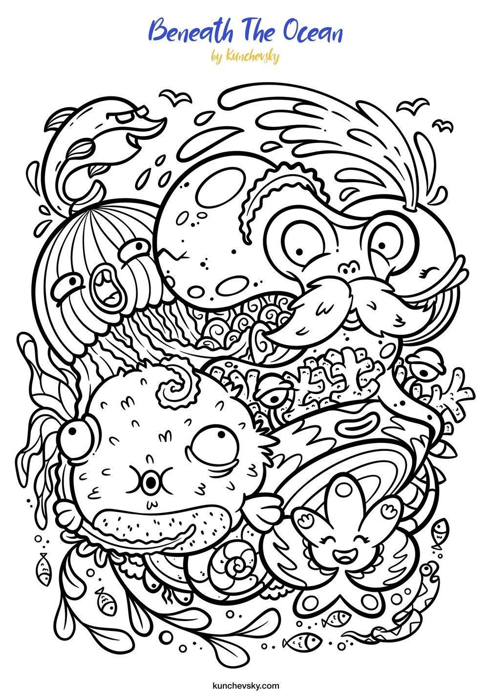 Beneath the ocean â free procreate coloring page by