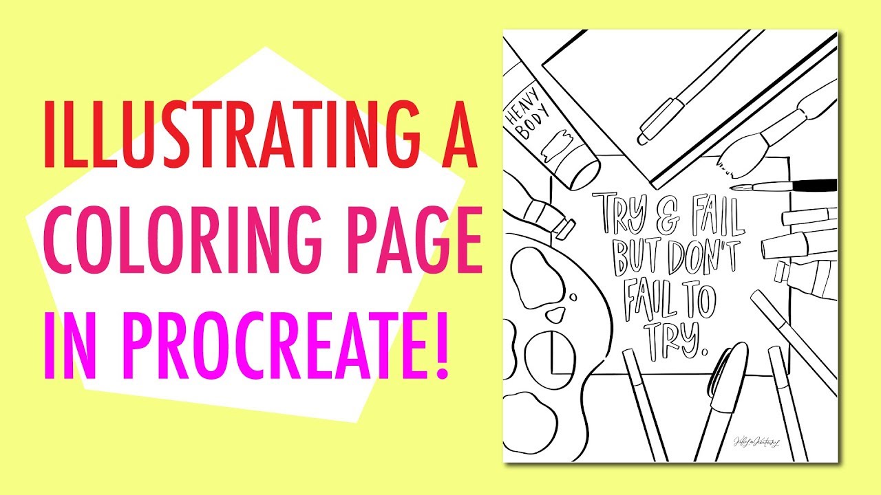 Ake a coloring page in procreate easy