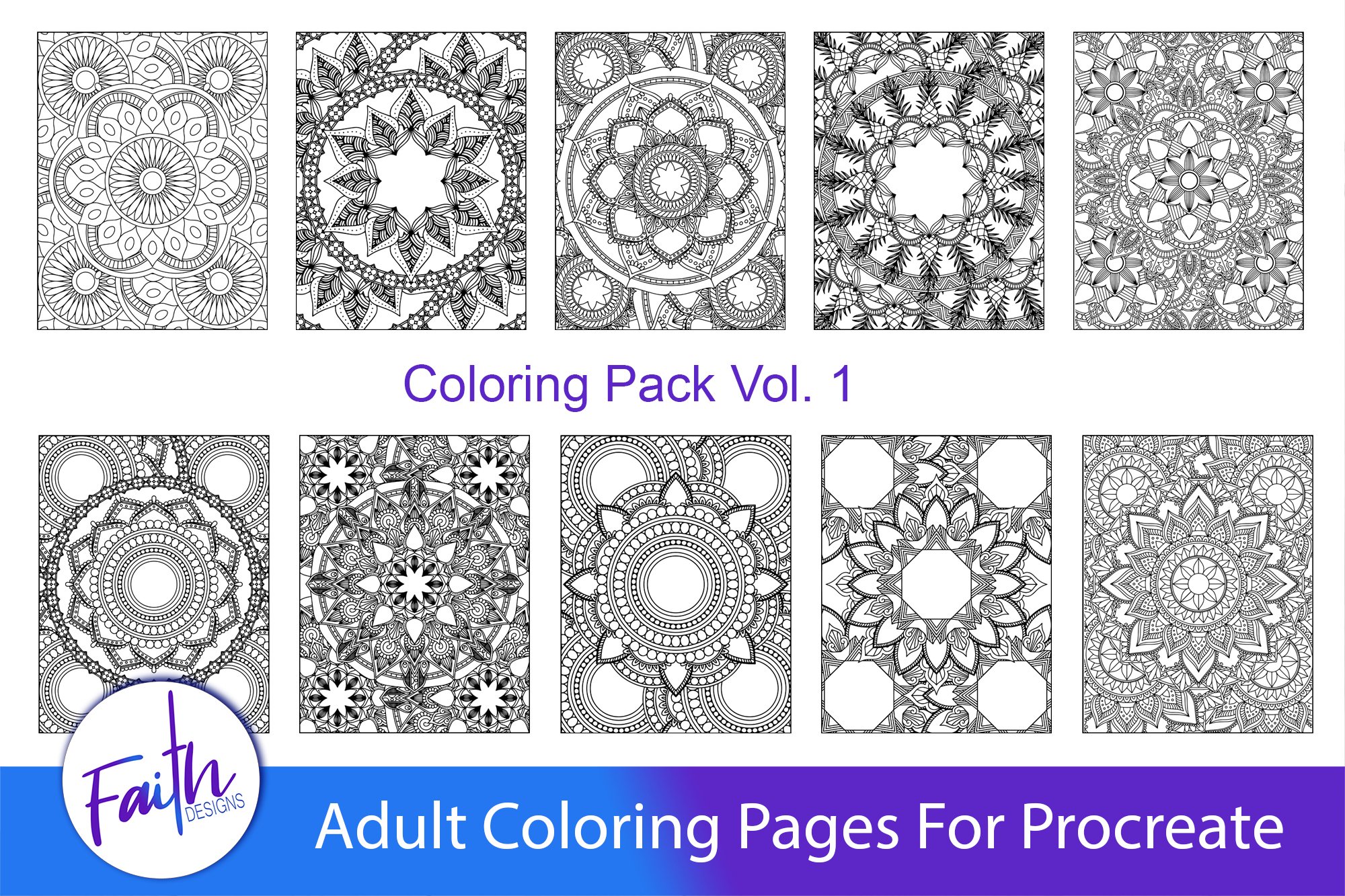 Adult coloring pages for procreate mandala coloring pages