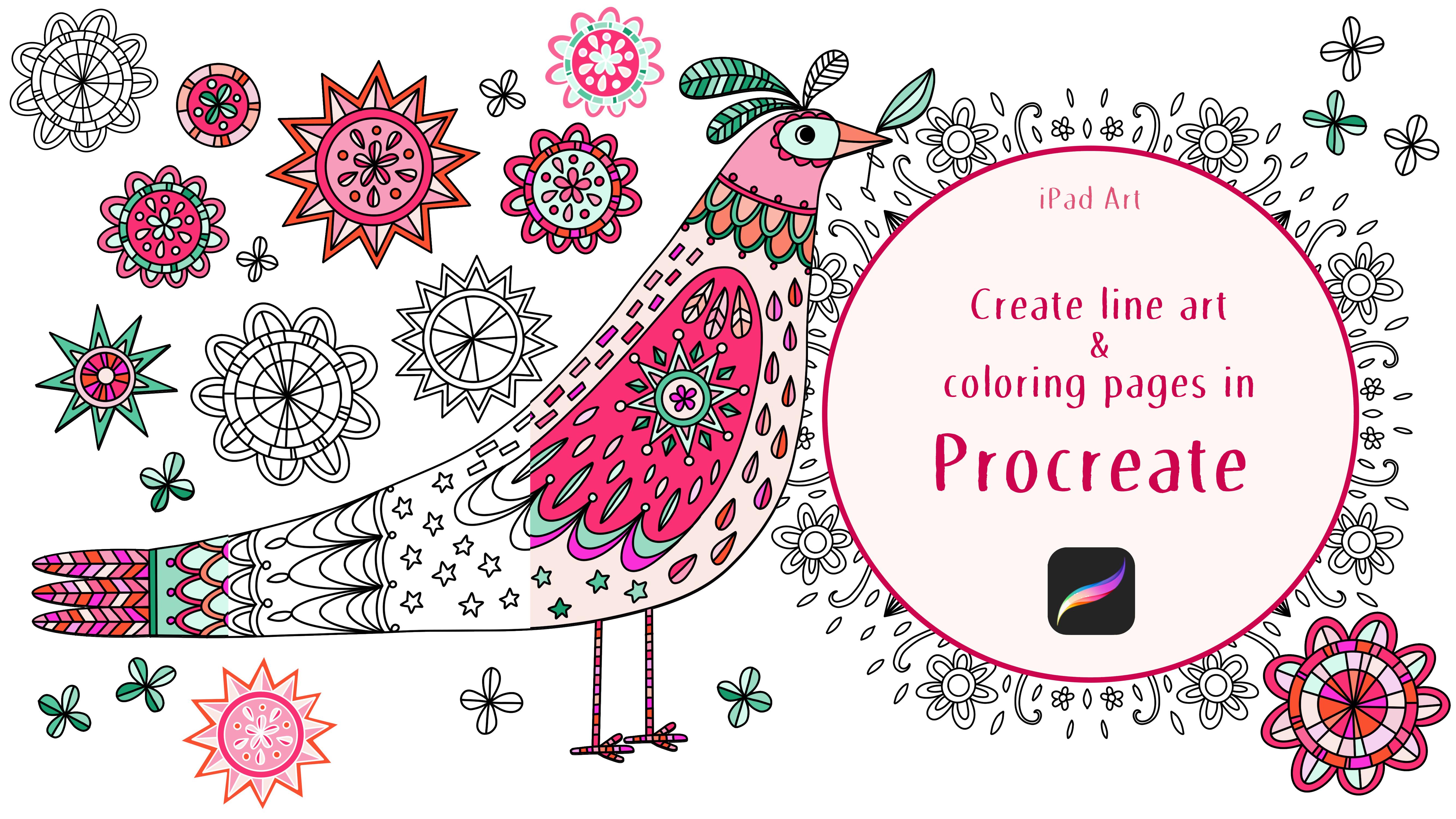 Ipad art create line art and coloring pages in procreate nic squirrell