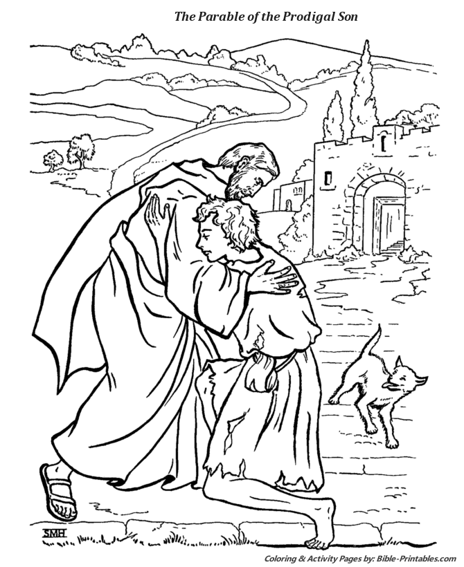The parable of the prodigal son prodigal son jesus coloring pages sunday school coloring pages