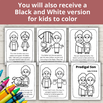 Prodigal son bible poster bulletin board idea coloring page parables of jesus