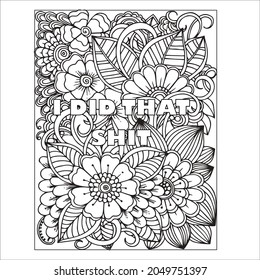 Swear word coloring page adult stock vector royalty free